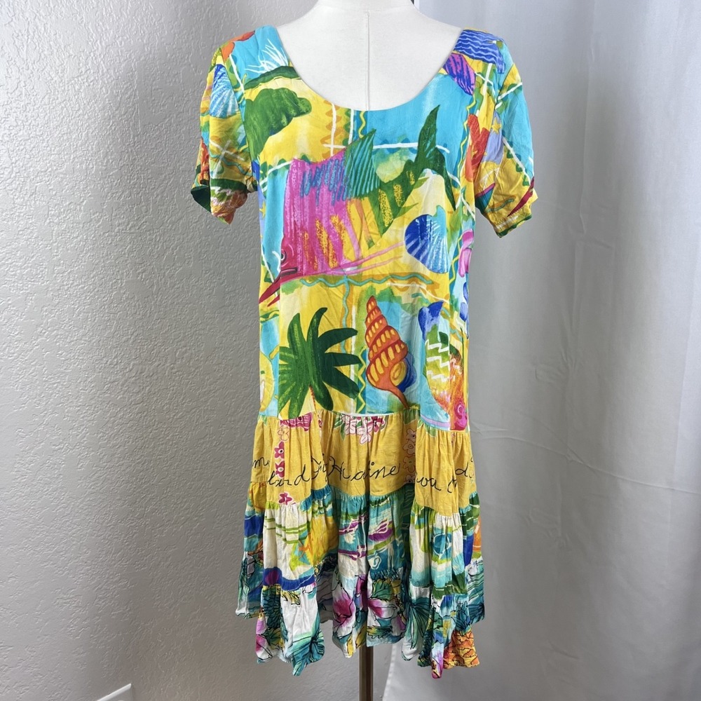 Vintage Jams World Hattie Mini Dress Womens Small Sunnyvale Tropical Artsy Boho‎